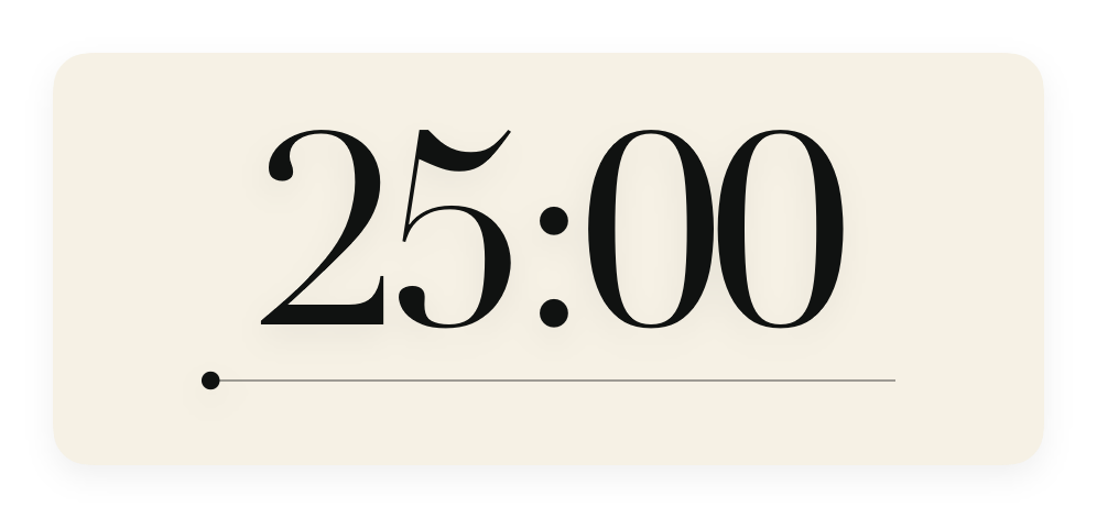 Editorial collection: Tavlo Serif timer reading 25:00