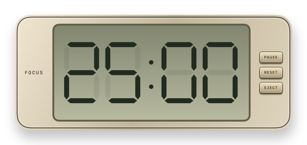 Digital collection: Tavlo lcd timer reading 25:00