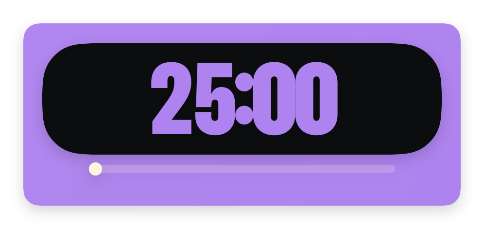 Bold collection: Tavlo studio timer reading 25:00